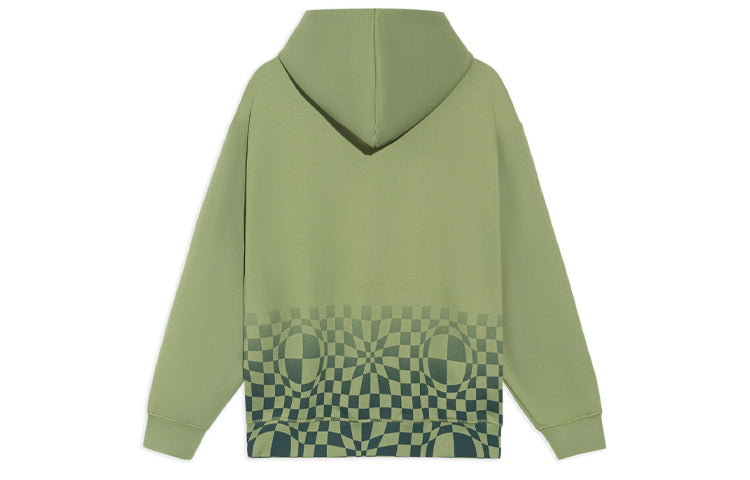 Li-Ning BAD FIVE Sports Basketball Series Grid Printing Hoodie 'Green' AWDRH63-2