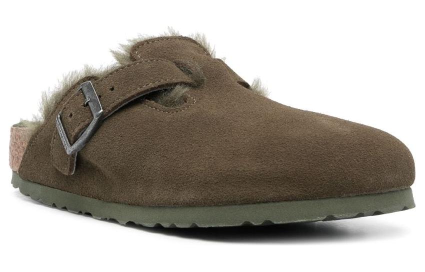 Birkenstock Boston Shearling Suede Leather Narrow Fit 'Thyme' 1025667