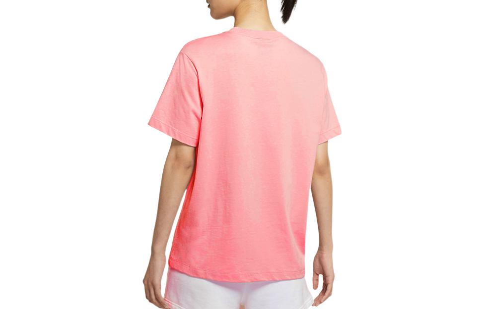 (WMNS) Nike Solid Color Logo Embroidered Round Neck Breathable Short Sleeve Pink T-Shirt DH4256-631