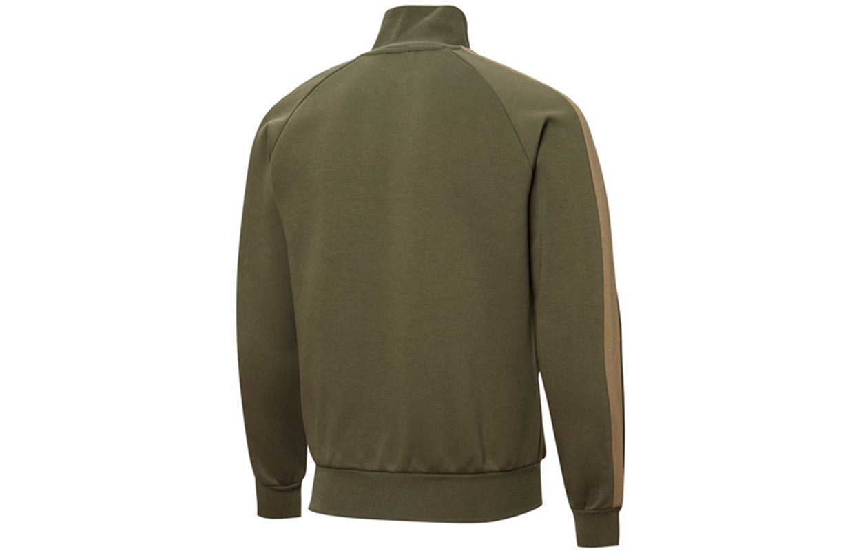 PUMA Iconic Sports Running Training Colorblock Stand Collar Logo Jacket Green 531377-44