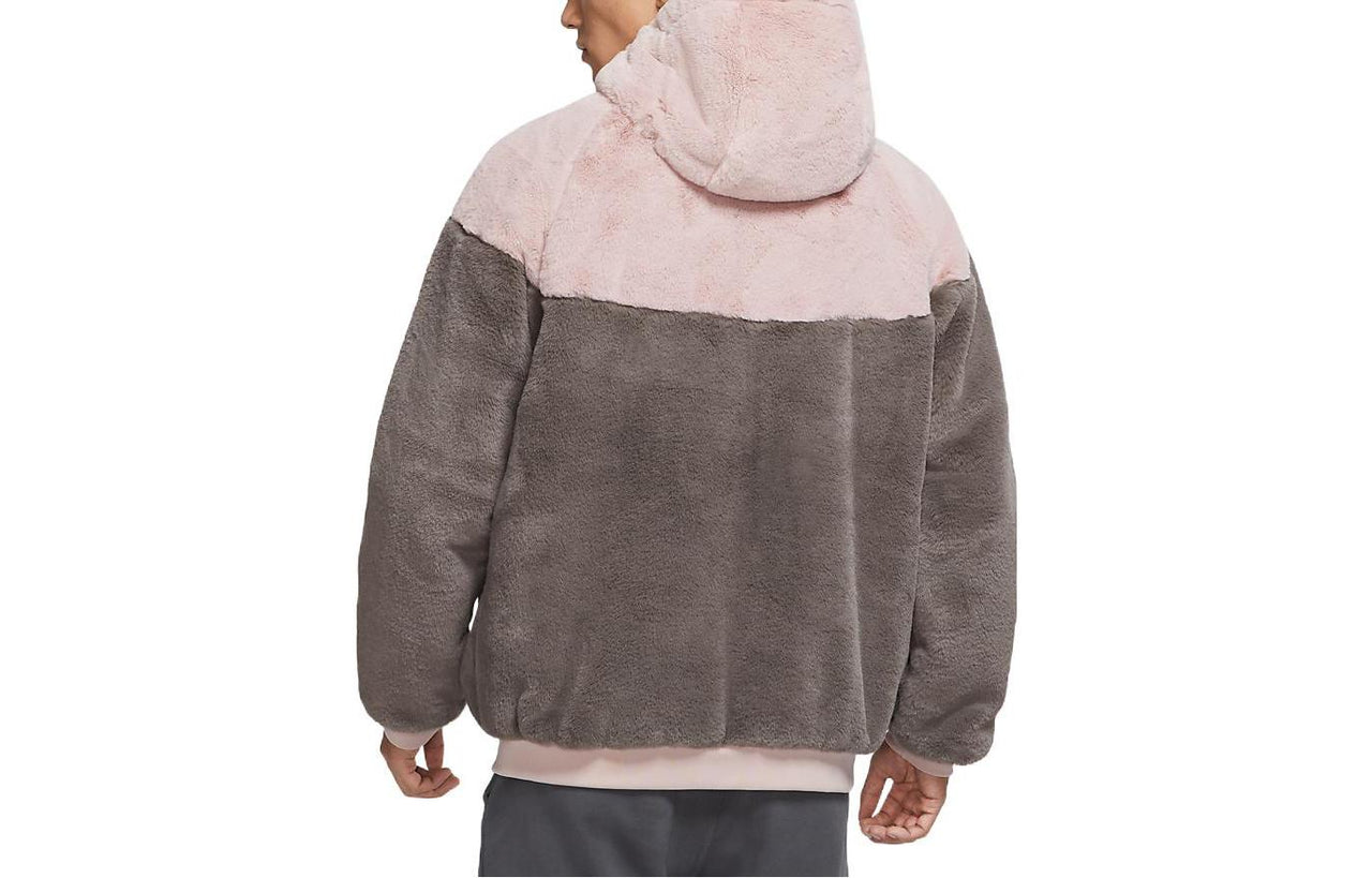 Men's Nike Sportswear Windrunner Drawstring Fleece Stay Warm Colorblock Logo Hooded Jacket DH6683-289