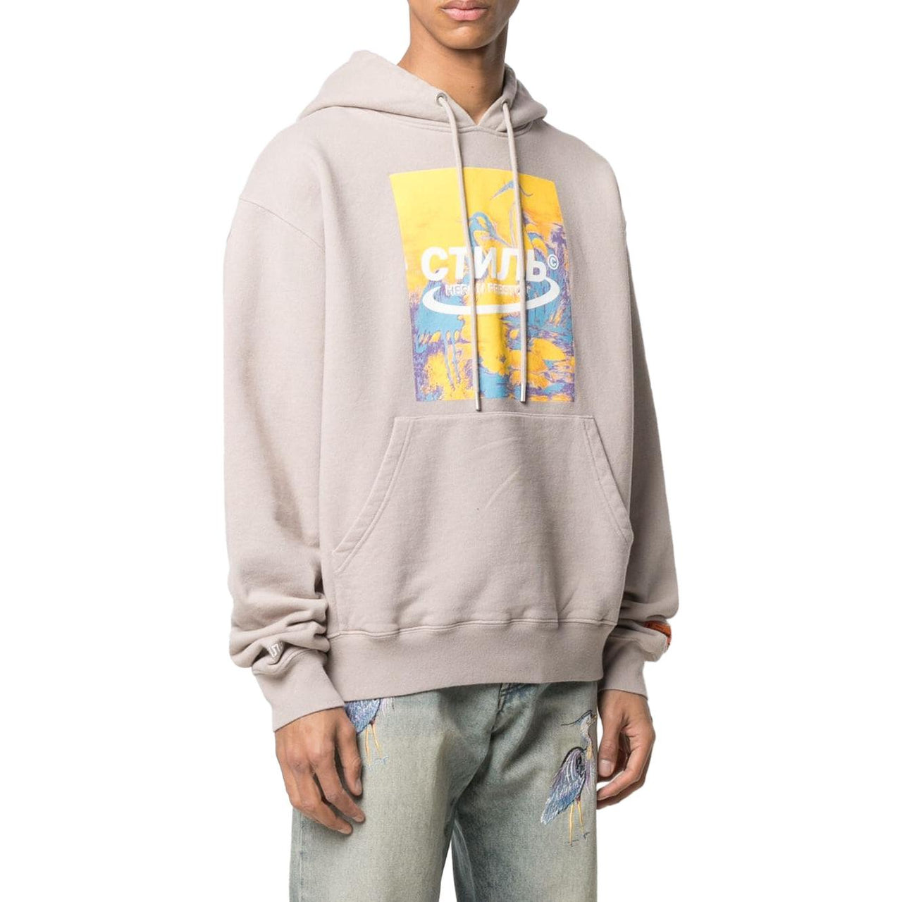 HERON PRESTON Halo Herons Hoodie 'Taupe' HMBB015R21JER0016116