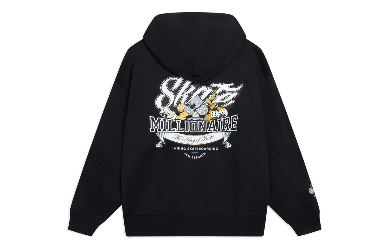 Li-Ning Skateboarding Millionaire Graphic Hoodie 'Black' AWDT223-3