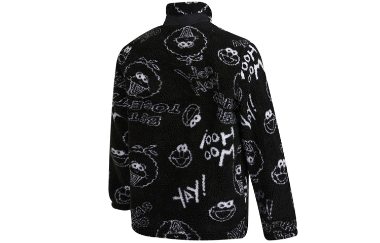 adidas neo x SESAME STREET Crossover Limited Full Print Polar Fleece Long Sleeves Jacket Black HD7299