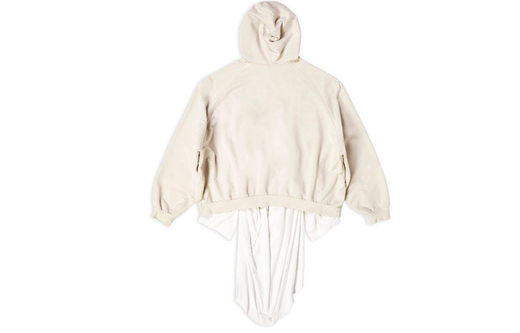 Balenciaga XXXL Patched T-Shirt Hoodie Oversized 'Ecru' 720406TNVD99784