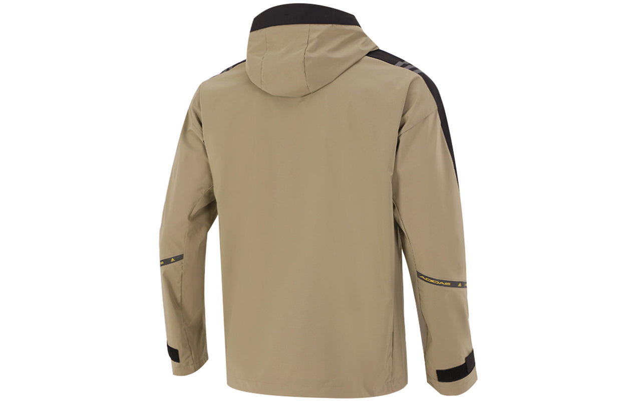 adidas Athleisure Casual Sports hooded Training Knit Jacket Khaki H40238