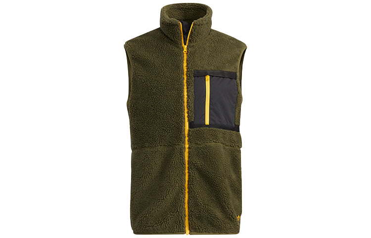 Men's adidas originals 2 In 1 Solid Color Long Hooded With Down Feather Dark Olive Green Jacket H58061