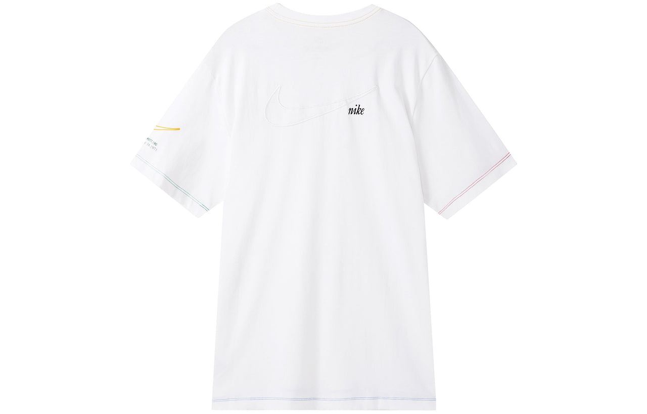 Men's Nike Nsw Tee Swoosh 50 Lbr Casual Sports Breathable Printing Short Sleeve White T-Shirt DJ1394-100