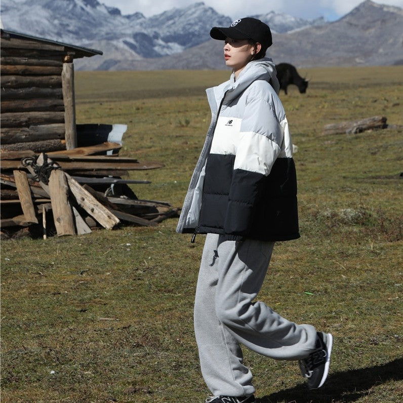 New Balance Warm Down Jacket 'Black White Grey' 5PC44283-GR