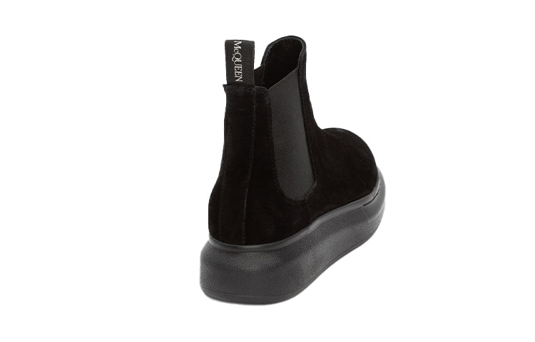 (WMNS) Alexander McQueen Hybrid Chelsea Boot 'Black Suede' 586398WHXK61000