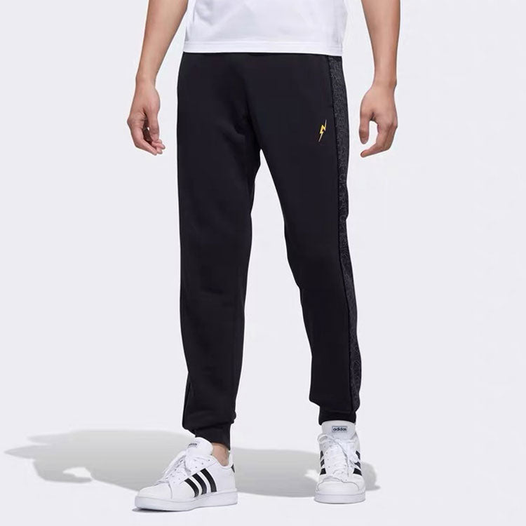 adidas neo x Pokemon Embroidered Side Printing Sports Long Pants Black FU3914