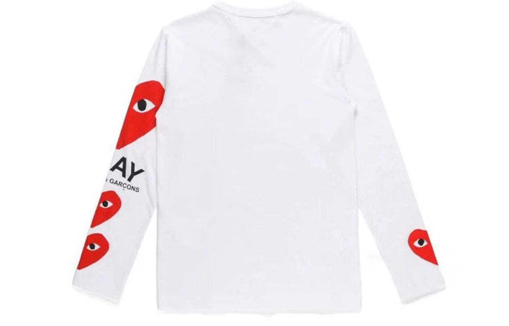 (WMNS) COMME des GARCONS PLAY Printed Sleeve Long-Sleeve 'White' AZ-T259-051-1