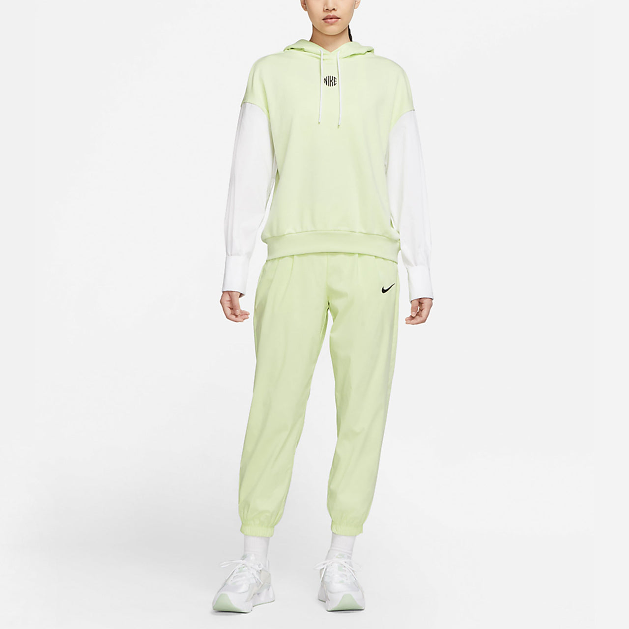 (WMNS) Nike Sportswear Icon Clash Embroidery Logo Hoodie Green/Yellow DD5053-303