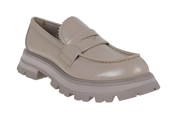 (WMNS) Alexander McQueen Wander Leather Loafers 'Brown Grey' 708061WIC6A2104