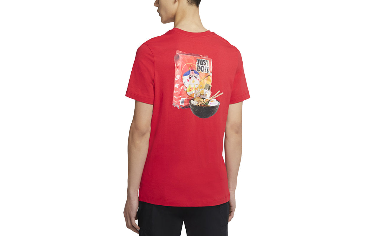 Nike Sportswear Cartoon Printing Knit Sports Short Sleeve Large Red DD1323-657