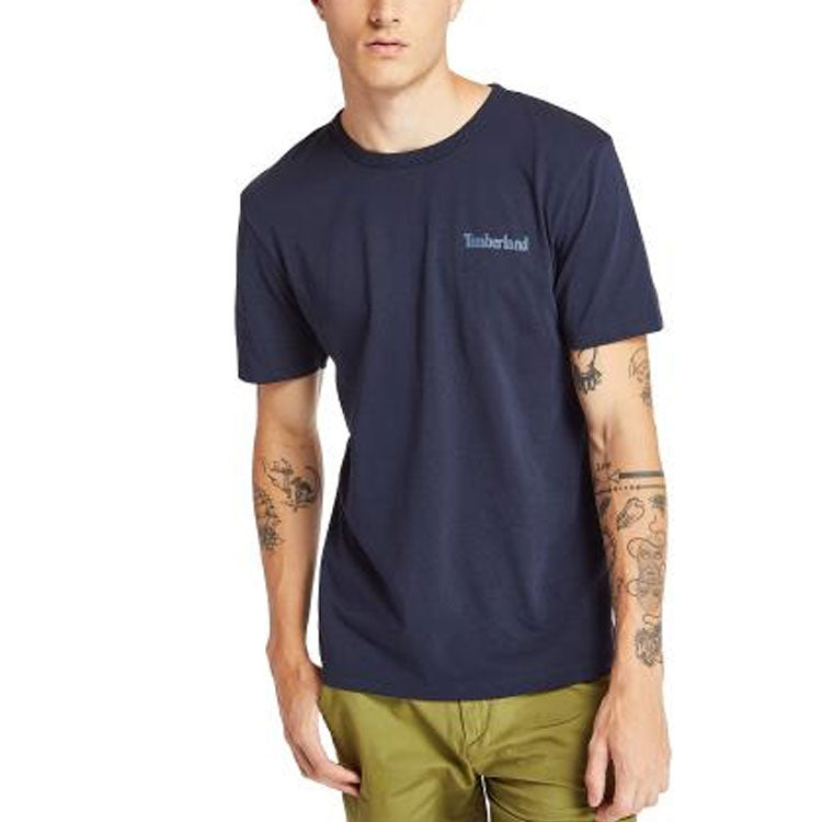 Men's Timberland Printing Short Sleeve Round Neck Blue A2B78433