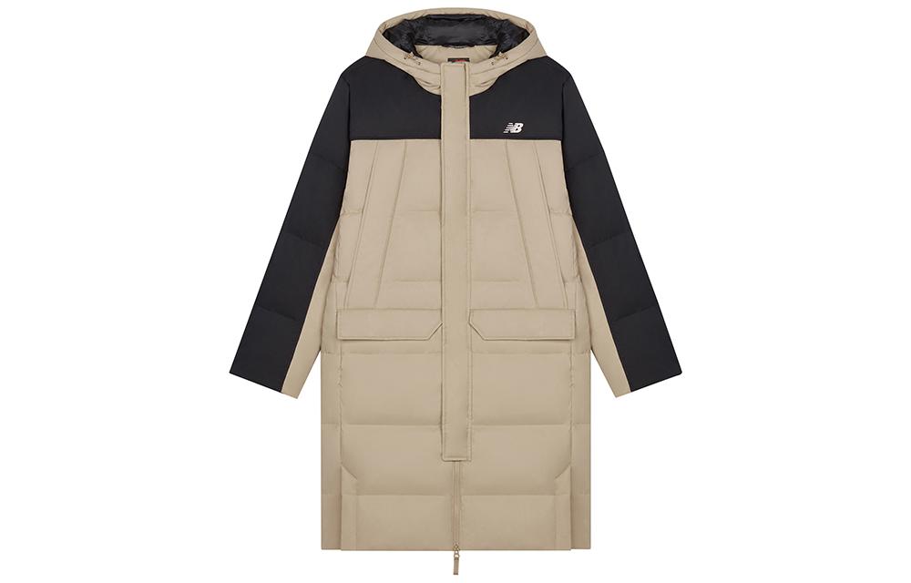 New Balance Winter Long Down Jacket 'Beige Black' AMJ33338-INC