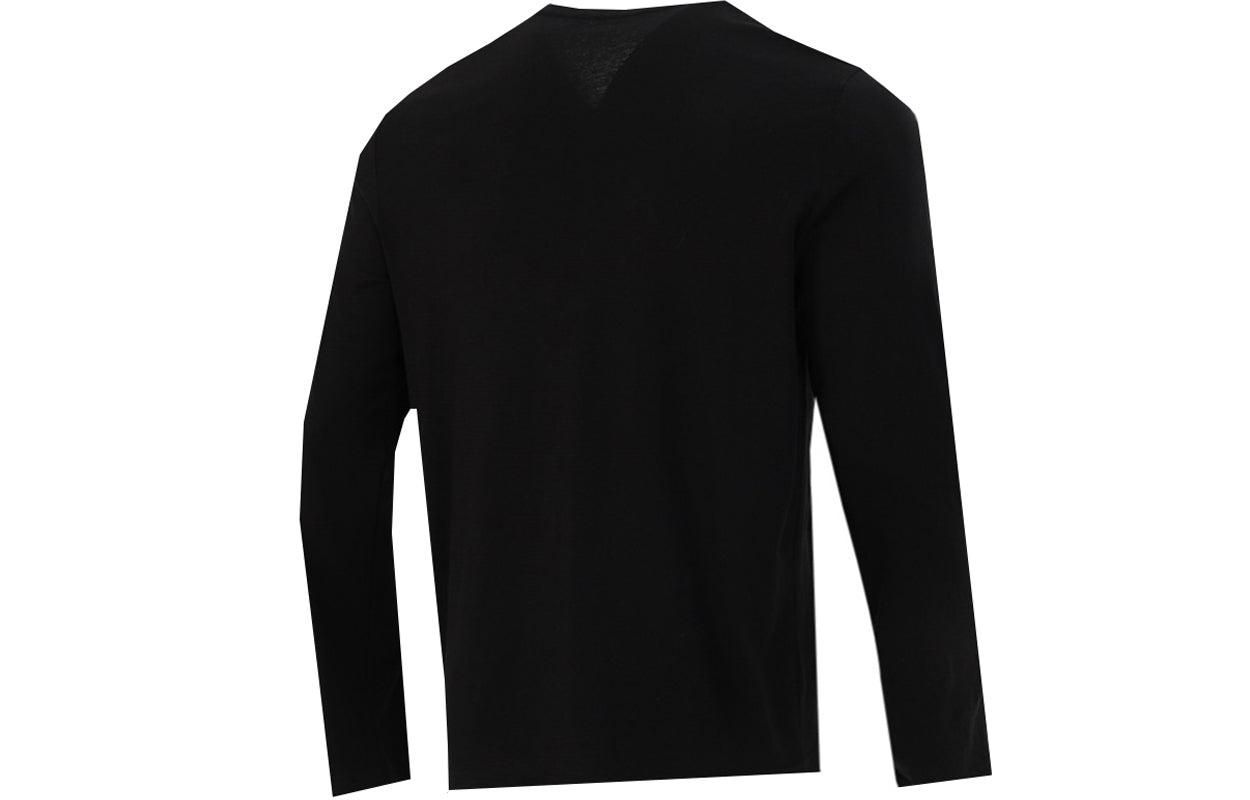 PUMA Logo Print Training Sports Breathable Round Neck Long sleeve T Shirt Men s Black 589027-01