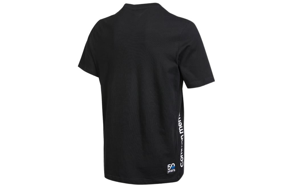 Men's adidas originals Trefoil C Tee1 Large Logo Round Neck Casual Short Sleeve Black T-Shirt HC7166
