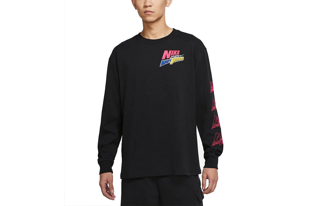 Nike Sportswear Athleisure Casual Sports Alphabet Printing Long Sleeves Black DM7916-010