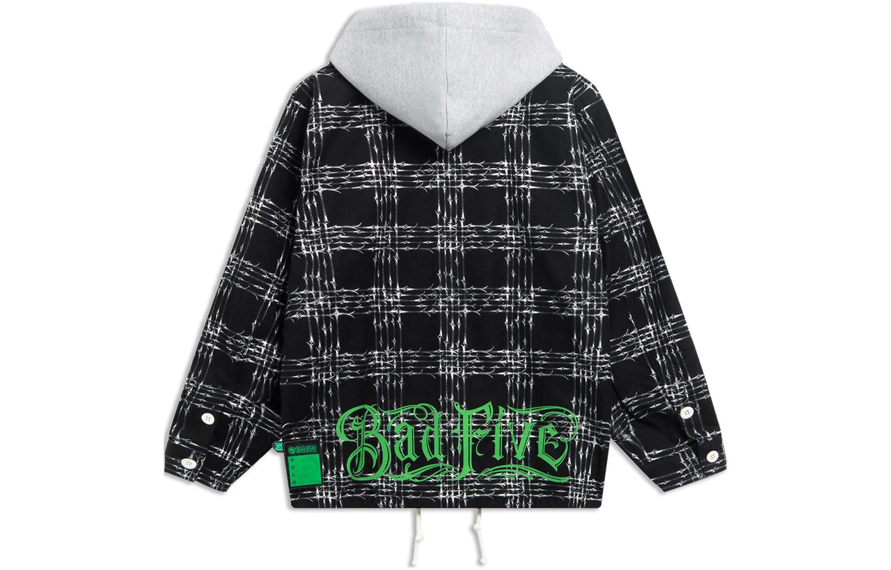 Li-Ning BadFive Anti Warrior Embroidered Hooded Jacket 'Black Grey' AFDSD97-1