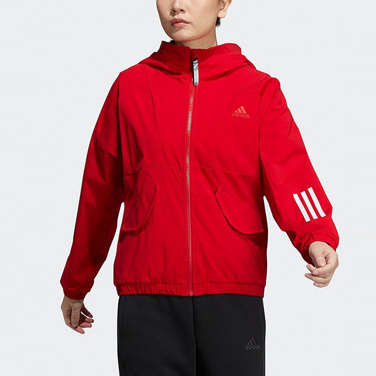 (WMNS) adidas CNY Limited Reversible Hooded Track Jacket Red HC2803