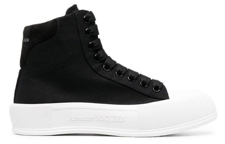 Alexander McQueen High-top Deck Plimsoll 'Black' 707681W4MV71070