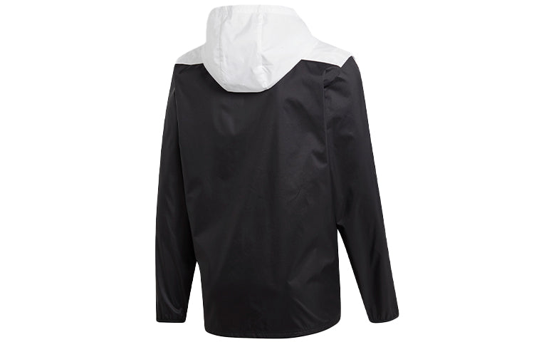 adidas logo Printing Soccer/Football Stand Collar Casual Sports Jacket Black White DY0096