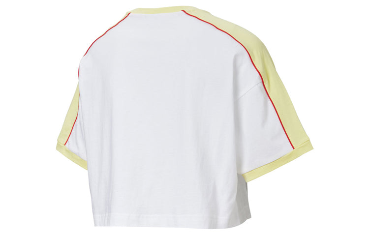 (WMNS) PUMA x Rdet Tee Multicolor Splicing Round Neck Short Sleeve White 598074-02