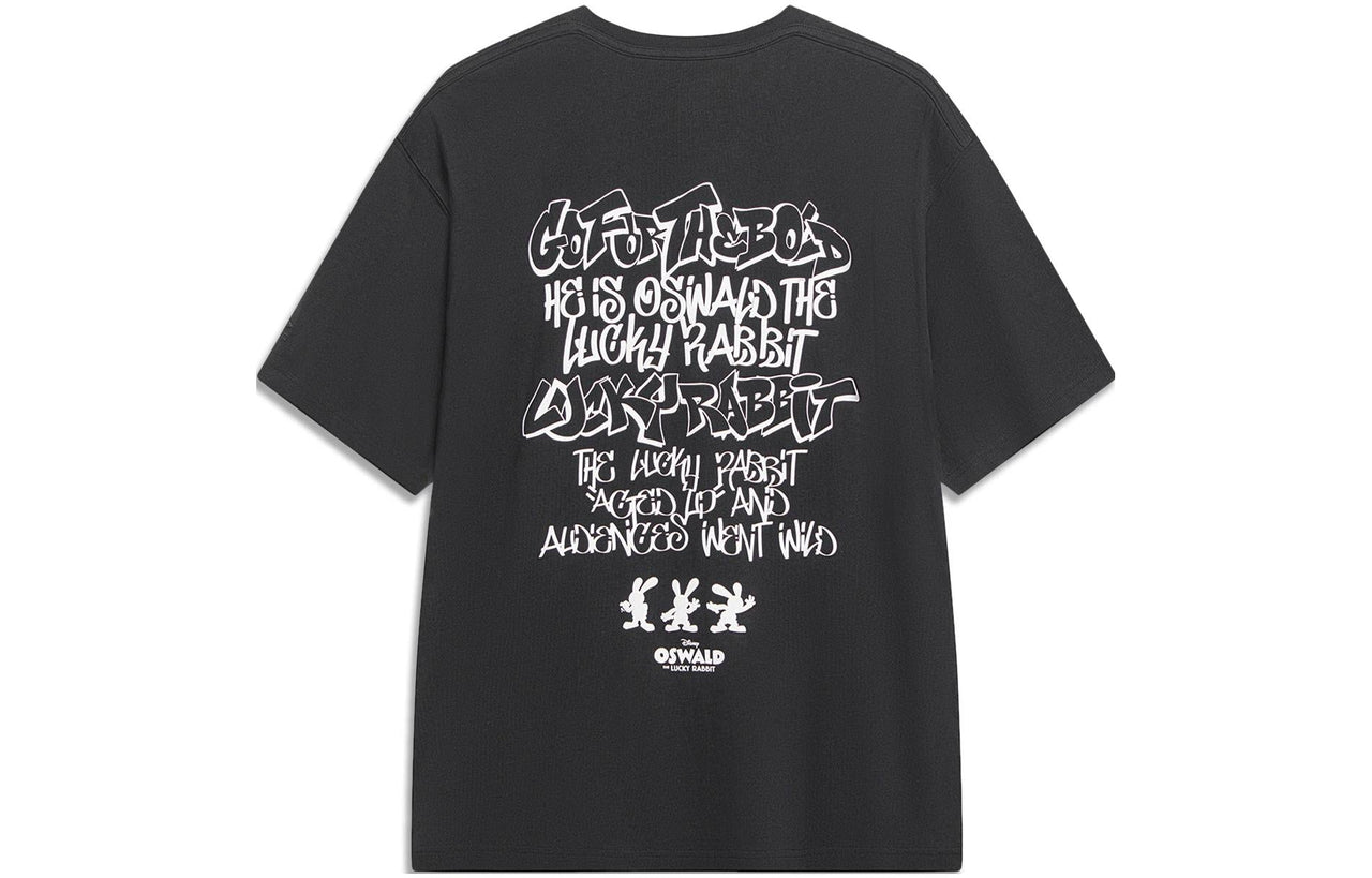 Li-Ning x Disney Oswald Graphic T-shirt 'Black White' AHST317-4