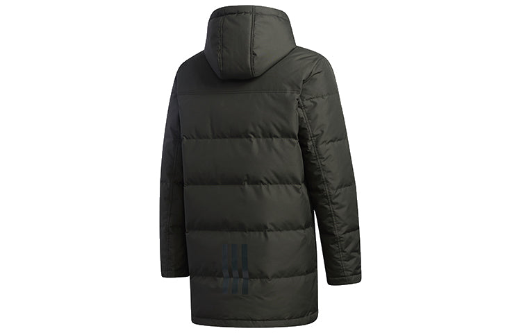 adidas neo M Wint Dwn Prka Windproof Stay Warm mid-length Sports hooded down Jacket Brown GJ8779