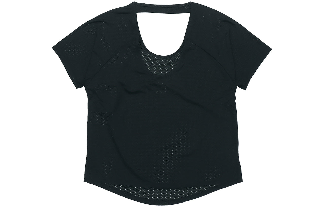 (WMNS) Nike Breathe Miler Running Short Sleeve Sports BRA Professional Black AJ8142-010