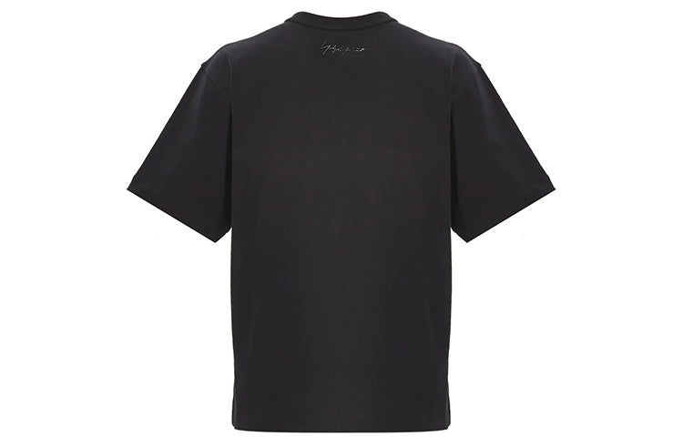 Men's Y-3 Alphabet Logo Casual Short Sleeve Black T-Shirt FP8696