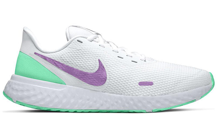 (WMNS) Nike Revolution 5 'White Green Glow Violet' BQ3207-111