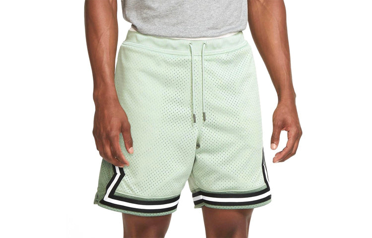 Men's Jordan Essential Statement Splicing Contrasting Colors Stripe Basketball Sports Shorts Green DC3195-006