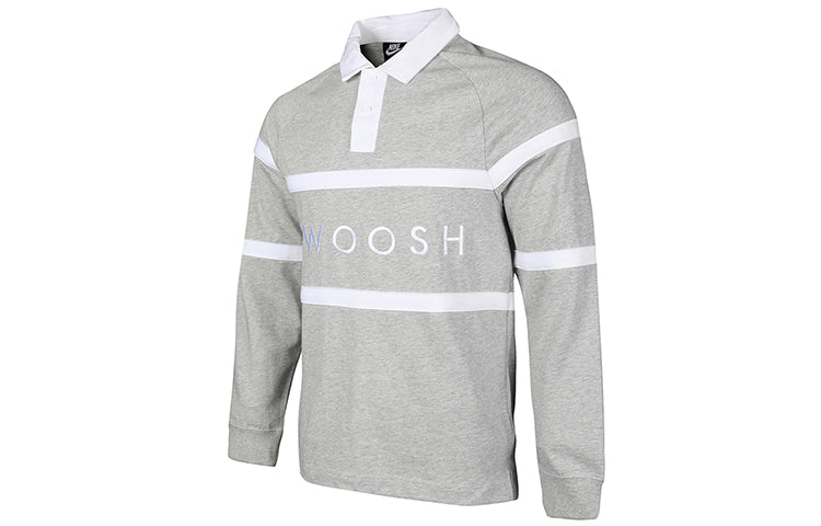 Nike As Sportswear Swoosh Rugby Polo 'Grey' CV0170-063