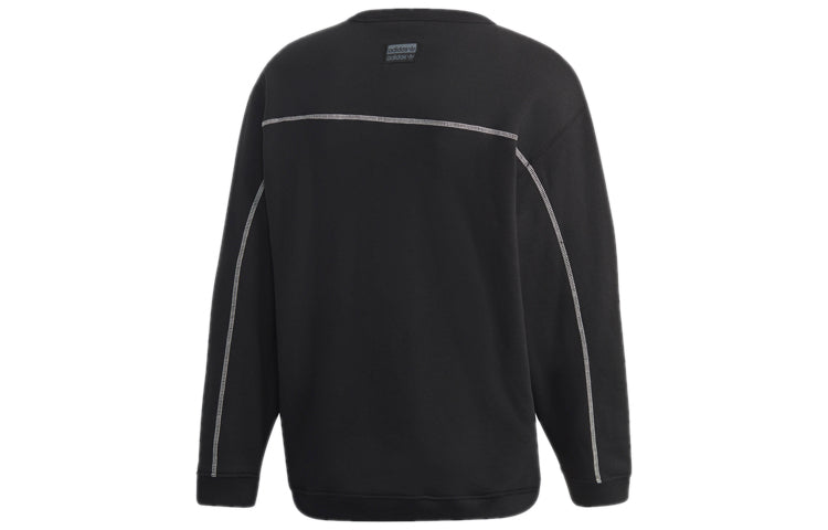 adidas originals Logo ribbed Sleeve Sports Pullover Black GD9309