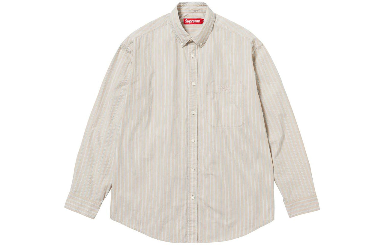 Supreme FW23 Week5 Loose Fit Stripe Shirt 'Beige' SUP-FW23-101