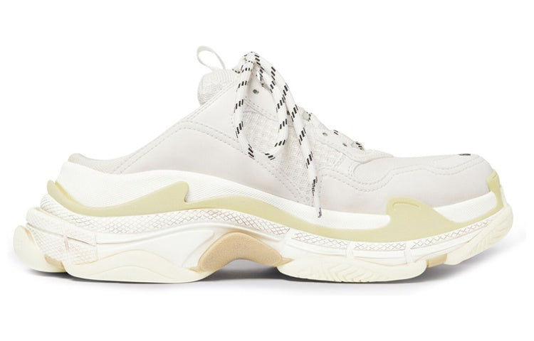 (WMNS) Balenciaga Triple S Mules 'White Double Foam and Mesh' 755686W3SM29097