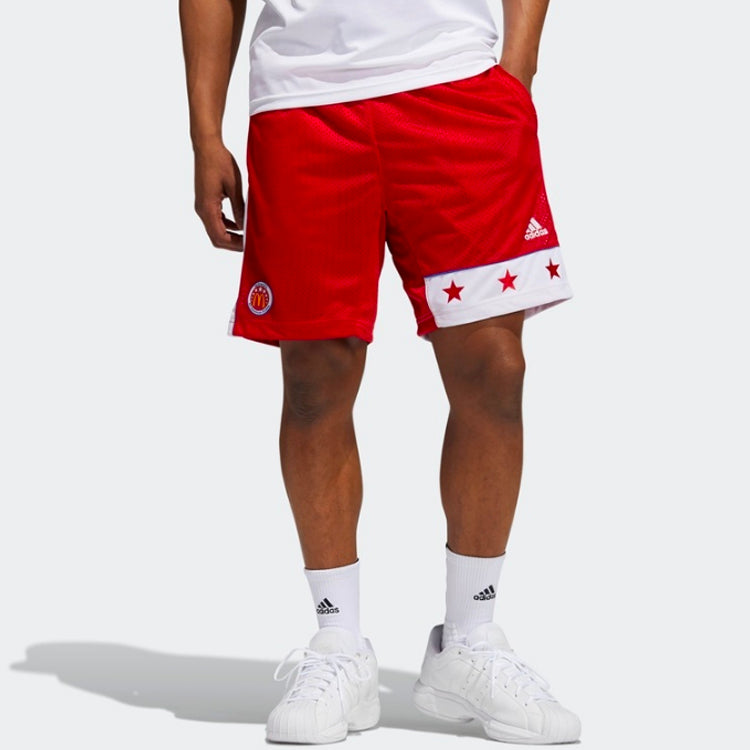 adidas Mcdaag Os Short Retro Patchwork Print Basketball Sports Shorts Red GQ4115