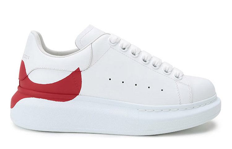 (WMNS) Alexander McQueen Oversized Sneaker 'White Red Heel' 650789WHZ4U9676