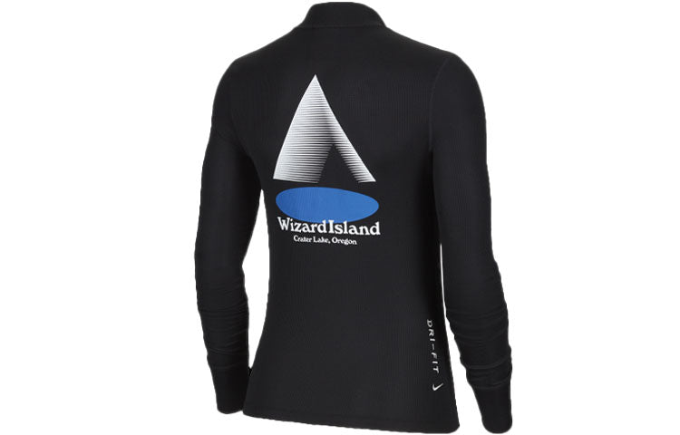 (WMNS) Nike ACG Wizard Island Printing Stand Collar Sweateshirt Black CZ6713-010