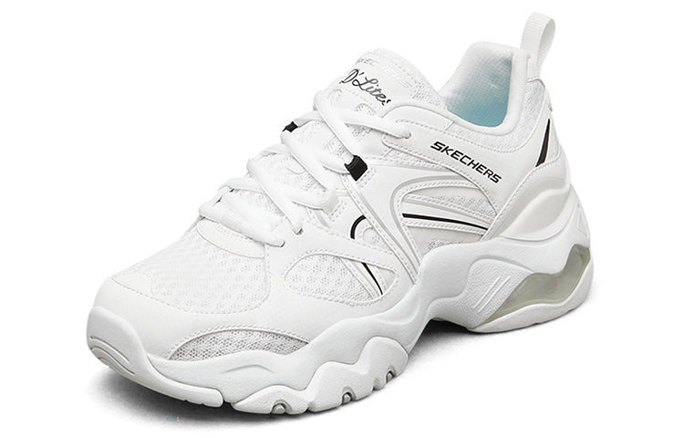 (WMNS) Skechers D'Lites 3.0 Air Low-Top Running Shoes White/Black 896025-WBK