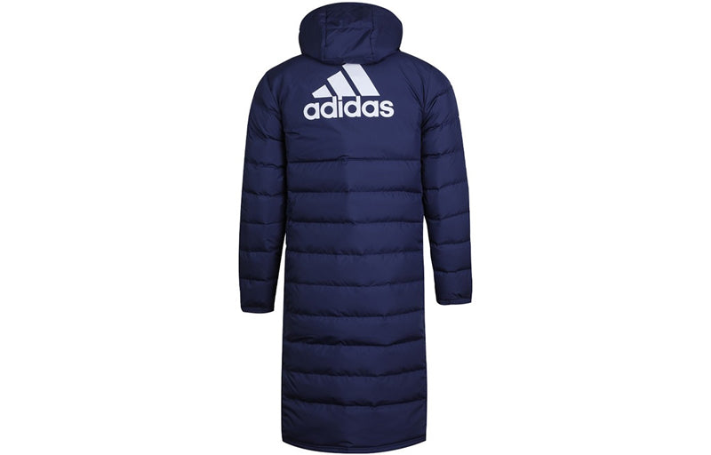 adidas Logo hooded down Jacket Navy Blue GM5246