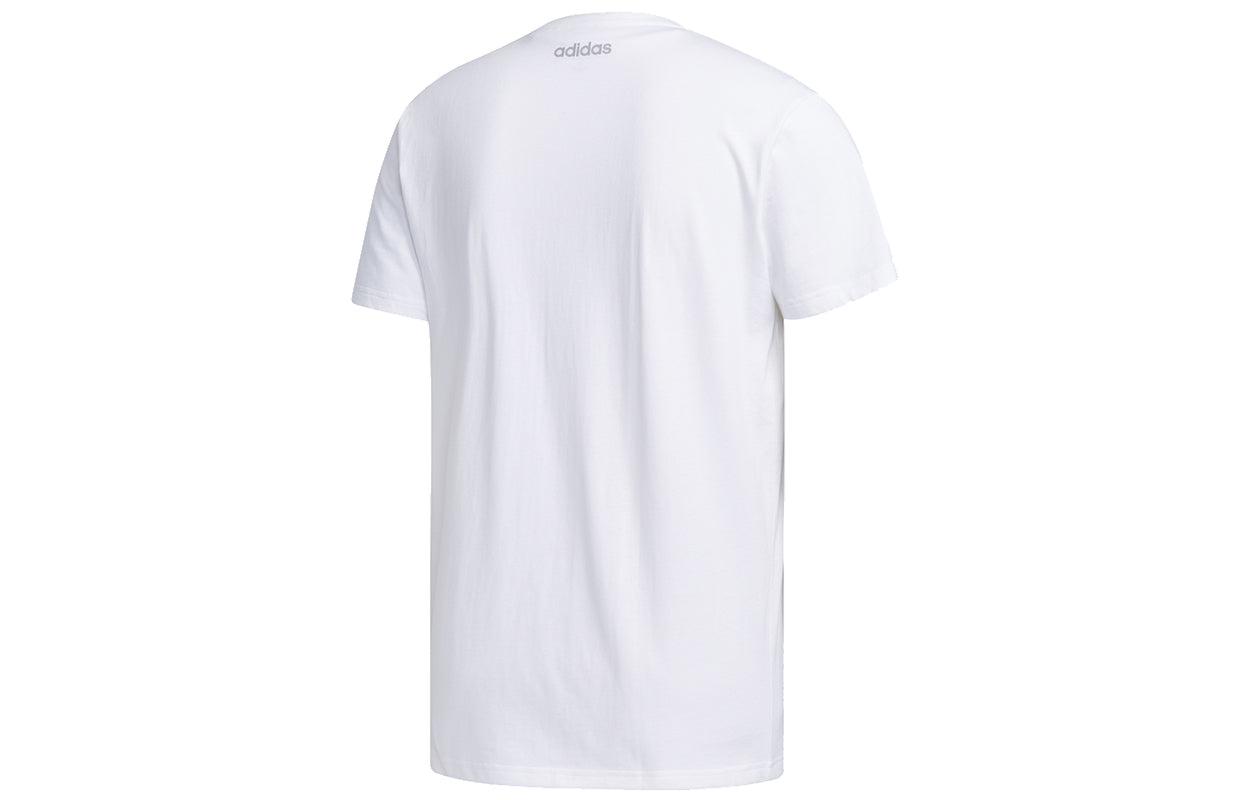 adidas neo M Fav Photo T 2 Contrasting Colors Pattern Casual Sports Short Sleeve White DW8209