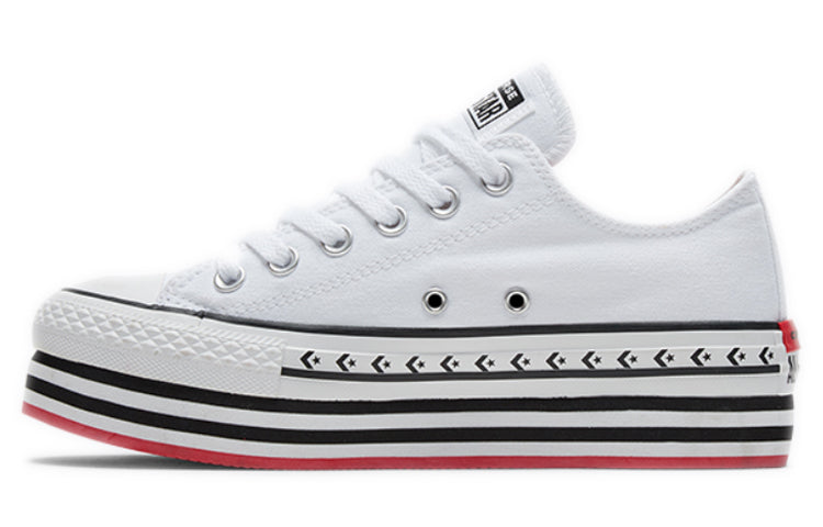 (WMNS) Converse Chuck Taylor All Star Platform Layer Low 'Logo Play - White' 566762C