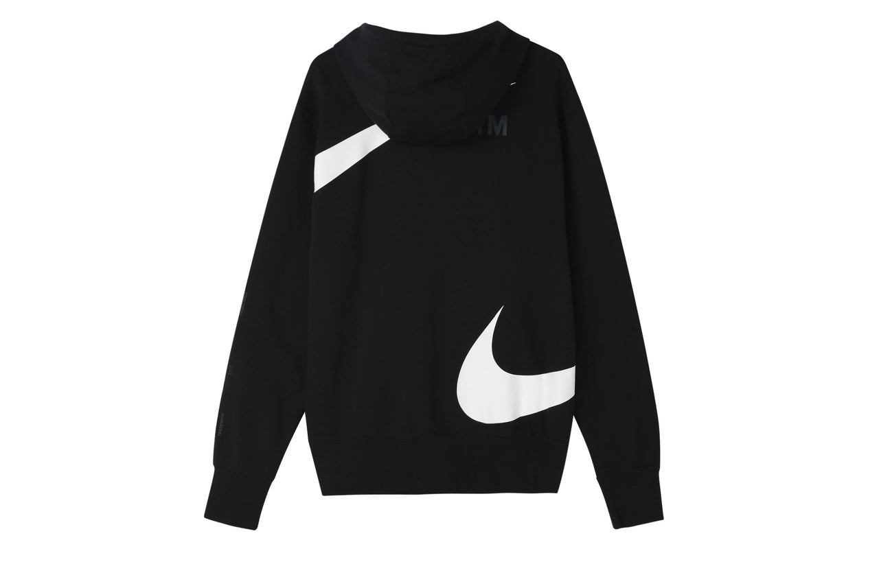 Men's Nike Large Logo Printing Loose Hooded Jacket Autumn Black DD6088-010