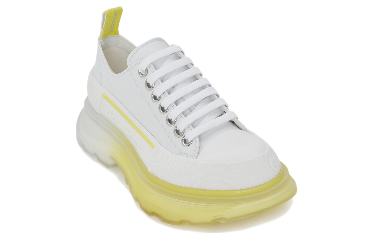 (WMNS) Alexander McQueen Tread Slick Sneakers 'Yellow White' 702042WHZ6E8943