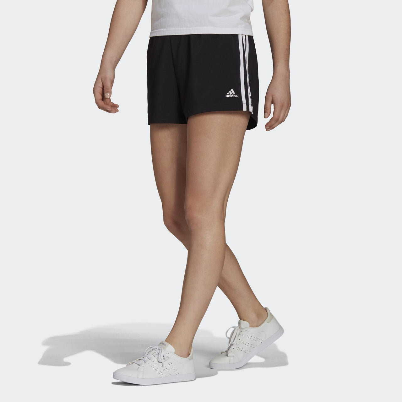 (WMNS) adidas W 3s Wv Sho Training Sports Stripe Woven Shorts Black GM5549