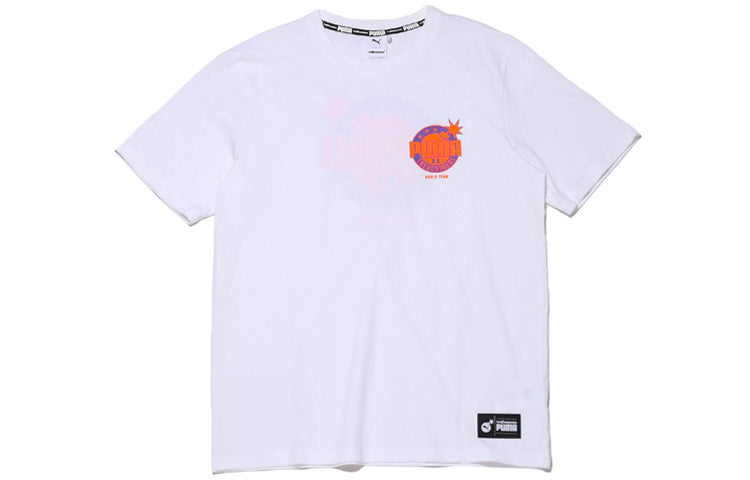 PUMA x The Hundreds Tee Logo Printing Round Neck Short Sleeve White 596750-02